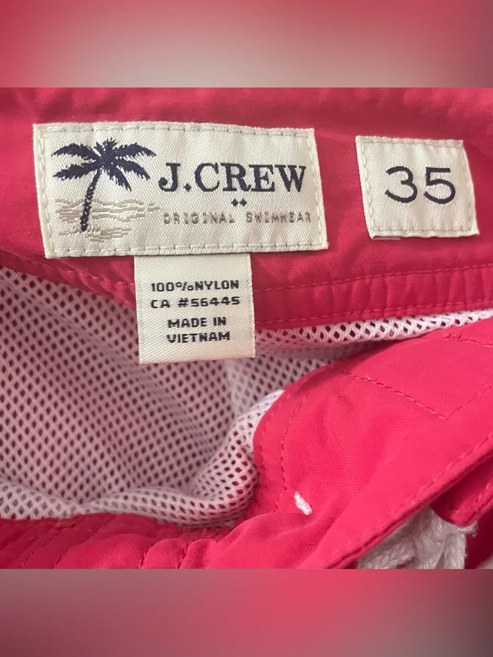 J. Crew Red Swim Shorts with Navy Band